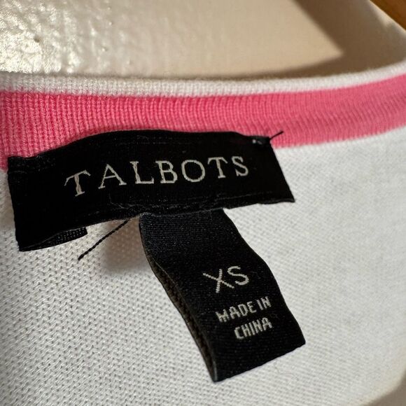 White Talbots Fruit Print Cardigan Size XS EUC - Picture 6 of 6